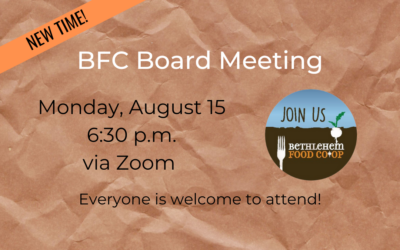 Monday, August 15: Open Board Meeting