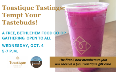 Wednesday, Oct. 4: Toastique Tasting